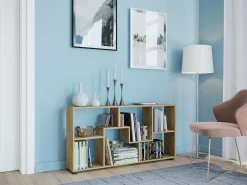 VCM Cômoda em madeira | Sideboard com prático divisor de mezanino | Divisor de salas | Dimensões aprox. A. 62 x L. 117 x P. 20 cm - Pintal (carvalho mel)
