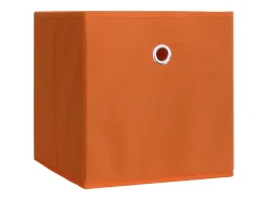 VCM Conjunto de 6 Caixa Dobrável | Caixa Dobrável Caixa de Tecido | Caixa Dobrável | Dimensões aprox. A. 28 x L. 27 x P. 27 cm | Regalbox - Boxas (Laranja)