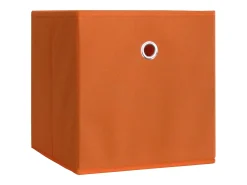 VCM Conjunto de 2 caixas dobráveis | Caixa dobrável Caixa de tecido | Caixa dobrável | Dimensões aprox. A. 28 x L. 27 x P. 27 cm | Regalbox - Boxas (Laranja)