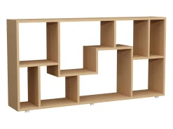 VCM Estante de prateleira de madeira Media Shelf Storage Room Divider Decoração Prateleira Lanisa L (Beech)