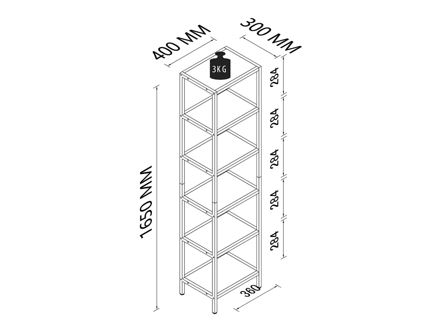 VCM Iron Standing Rack Showcase Showcase Standing armário Vinali M (Ouro)