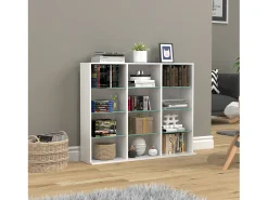 VCM Madeira CD DVD Prateleira Estante Sala Divisor Decoração Prateleira Vidro Zilas L (Branco)