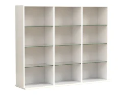 VCM Madeira CD DVD Prateleira Estante Sala Divisor Decoração Prateleira Vidro Zilas L (Branco)