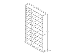 VCM Madeira CD DVD Prateleira Estante Sala Divisor Decoração Prateleira Vidro Zilas XL (Branco)