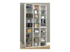 VCM Madeira CD DVD Prateleira Estante Sala Divisor Decoração Prateleira Vidro Zilas XL (Branco)