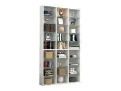 VCM Madeira CD DVD Prateleira Estante Sala Divisor Decoração Prateleira Vidro Zilas XL (Branco)