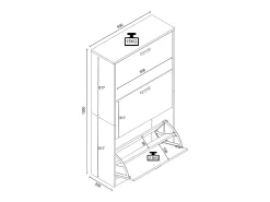 VCM Madeira Prateleira Kipper Sapato Prateleira Sapato Sapato Tipper 3 Flaps Halom M (Branco)