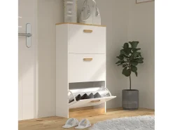 VCM Madeira Prateleira Kipper Sapato Prateleira Sapato Sapato Tipper 3 Flaps Halom M (Branco)