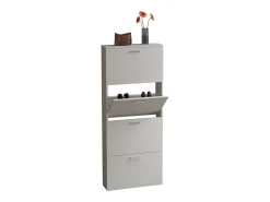 VCM Madeira Prateleira Kipper Sapato Sapato Sapato Sapato Tipper 4 Sulos L (Branco)