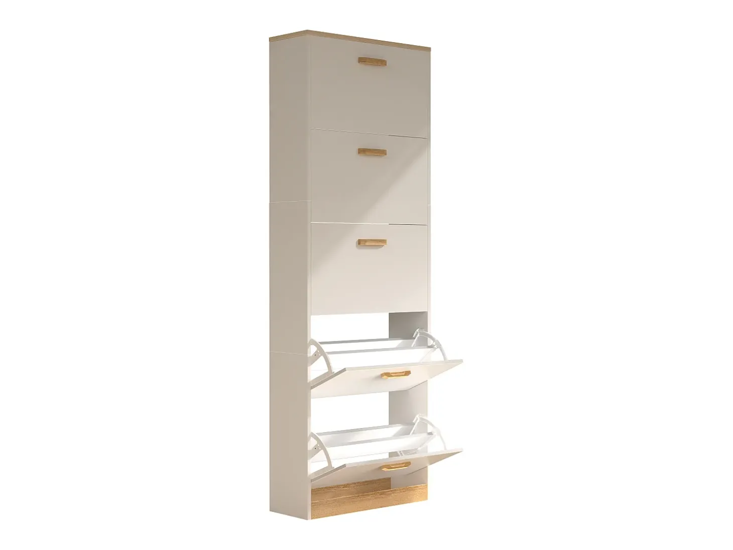 VCM Madeira Prateleira Kipper Sapato Prateleira Sapato Sapato Tipper 5 Flaps Halom XL (Branco)