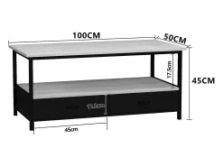 VCM Madeira Sofatic Mesa de Café Sala de Estar Mesa Mesa Lateral Prateleira Flonila (Carvalho Mel)