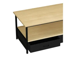 VCM Madeira Sofatic Mesa de Café Sala de Estar Mesa Mesa Lateral Prateleira Flonila (Carvalho Mel)