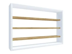 VCM prateleira pendurada | Dimensões aprox. A. 40 x L. 60 x P. 10 cm | Moderno e economizador de espaço | Prateleira de parede - Osado M (Branco / Carvalho Mel)