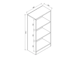 VCM Suporte de armazenamento de madeira Prateleira Estante Decoração Livros Stand Shelf Dilos M 3-fold (Antracite)