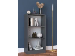VCM Suporte de armazenamento de madeira Prateleira Estante Decoração Livros Stand Shelf Dilos M 3-fold (Antracite)