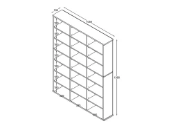 VCM Wood CD DVD Prateleira Estante Media Shelf Room Divider Decoração Prateleira Megosa M (Beech)