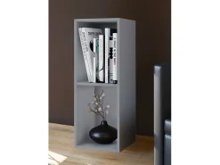 VCM Wood CD DVD Shelf | Armazenamento | Dimensões A. 72 x L. 34 x P. 30 cm | Prateleira de Decoração | Estante - Mendas 2 Compartimentos (Cinza)