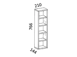VCM Wood CD DVD Shelf | Estante | Armazenamento | Dimensões A. 77 x L. 21 x P. 14 cm | Stand Shelf - Rasato L (Sonoma Oak)
