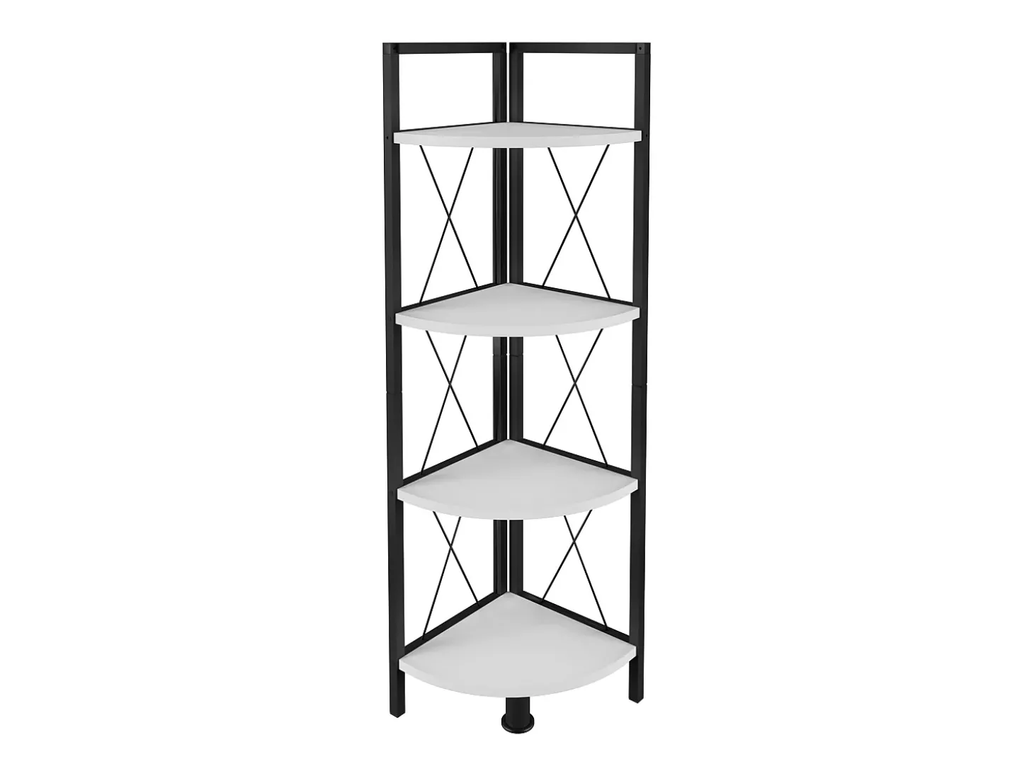 VCM Wood Metal Corner Shelf Storage Stand Prateleira Estante Decoração Livros Stand Shelf Insasi 4 (Branco)