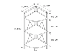 VCM Wood Metal Corner Shelf Storage Stand Prateleira Estante Decoração Livros Stand Shelf Insasi 2 (Branco)
