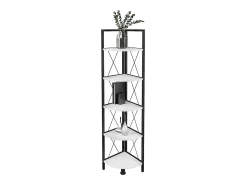 VCM Wood Metal Corner Shelf Storage Stand Prateleira Estante Decoração Livros Stand Shelf Insasi 5 (Branco)