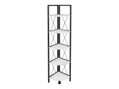VCM Wood Metal Corner Shelf Storage Stand Prateleira Estante Decoração Livros Stand Shelf Insasi 5 (Branco)