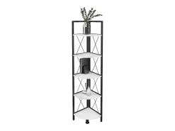 VCM Wood Metal Corner Shelf Storage Stand Prateleira Estante Decoração Livros Stand Shelf Insasi 5 (Branco)
