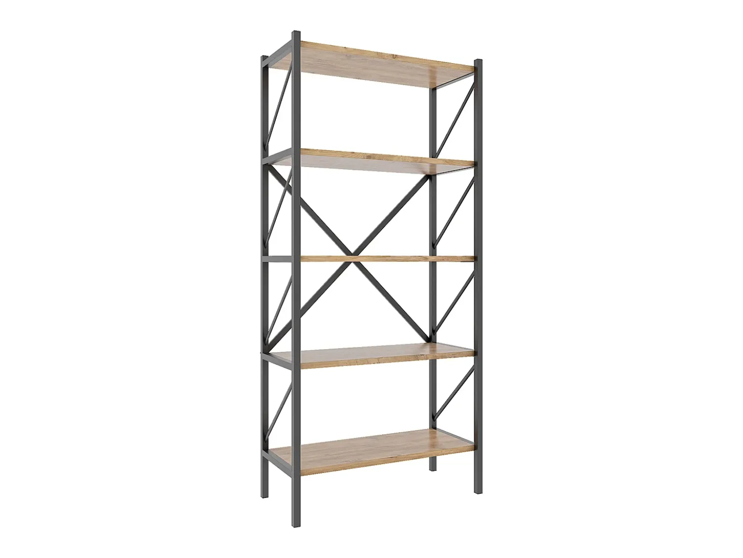 VCM Wood Metal Storage Stand Shelf Bookshelf Decoração Livros Stand Shelf Insasi 5 (Honey Oak)