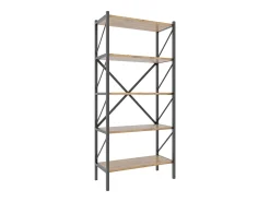 VCM Wood Metal Storage Stand Shelf Bookshelf Decoração Livros Stand Shelf Insasi 5 (Honey Oak)
