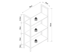 VCM Wood Metal Storage Stand Prateleira Estante Decoração Livros Stand Shelf Flakos 3 (Branco)
