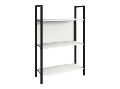 VCM Wood Metal Storage Stand Prateleira Estante Decoração Livros Stand Shelf Flakos 3 (Branco)