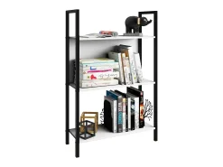 VCM Wood Metal Storage Stand Prateleira Estante Decoração Livros Stand Shelf Flakos 3 (Branco)