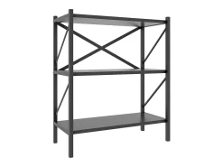 VCM Wood Metal Storage Stand Shelf Bookshelf Decoração Livros Stand Shelf Insasi 2 (Antracite)