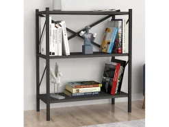 VCM Wood Metal Storage Stand Shelf Bookshelf Decoração Livros Stand Shelf Insasi 2 (Antracite)