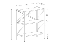 VCM Wood Metal Storage Stand Shelf Bookshelf Decoração Livros Stand Shelf Insasi 2 (Antracite)