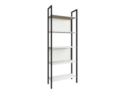 VCM Wood Metal Storage Stand Prateleira Estante Decoração Livros Stand Shelf Flakos 5 (Branco)