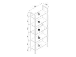 VCM Wood Metal Storage Stand Prateleira Estante Decoração Livros Stand Shelf Flakos 5 (Branco)