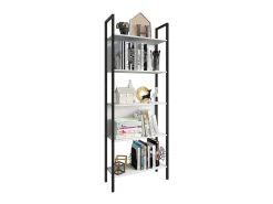 VCM Wood Metal Storage Stand Prateleira Estante Decoração Livros Stand Shelf Flakos 5 (Branco)