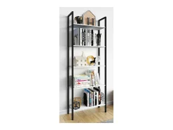 VCM Wood Metal Storage Stand Prateleira Estante Decoração Livros Stand Shelf Flakos 5 (Branco)