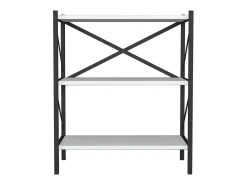VCM Wood Metal Storage Stand Prateleira Estante Decoração Livros Stand Shelf Insasi 2 (Branco)