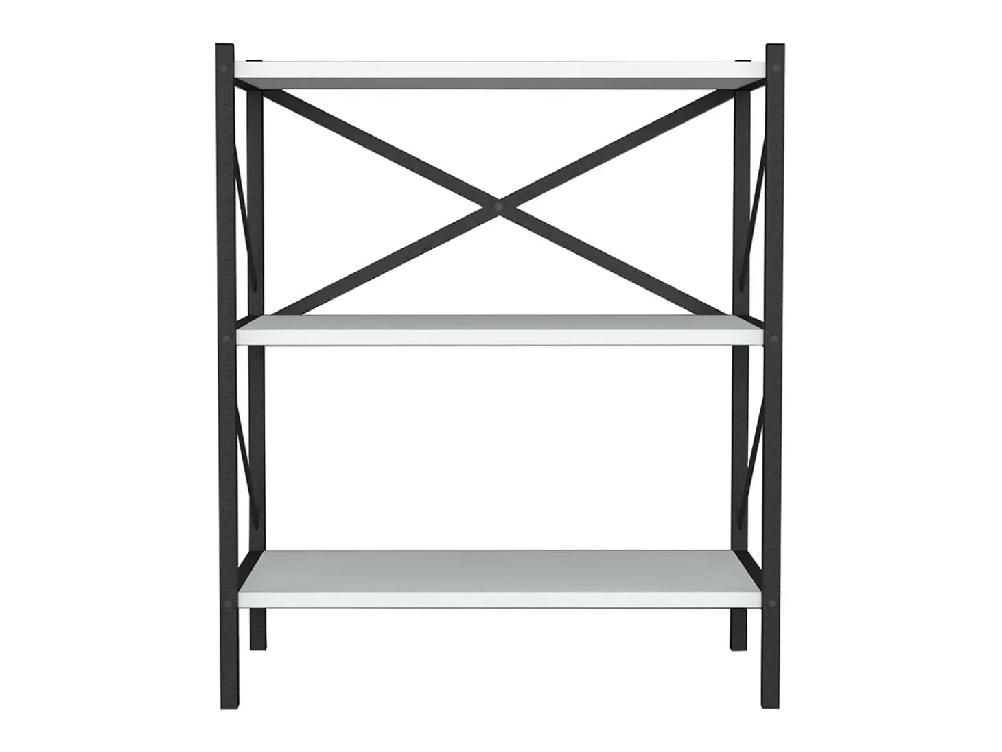 VCM Wood Metal Storage Stand Prateleira Estante Decoração Livros Stand Shelf Insasi 2 (Branco)