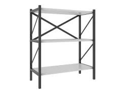 VCM Wood Metal Storage Stand Prateleira Estante Decoração Livros Stand Shelf Insasi 2 (Branco)