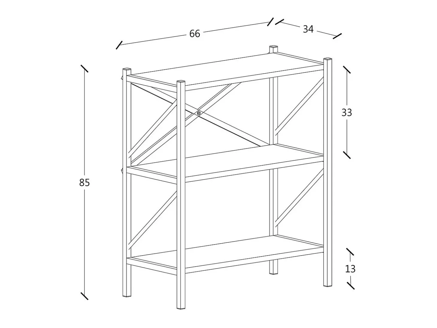 VCM Wood Metal Storage Stand Prateleira Estante Decoração Livros Stand Shelf Insasi 2 (Branco)