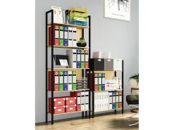 VCM Wood Metal Storage Stand Shelf Bookshelf Decoração Livros Stand Shelf Flakos 5 (Honey Oak)