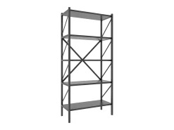 VCM Wood Metal Storage Stand Shelf Bookshelf Decoração Livros Stand Shelf Insasi 5 (Anthracite)
