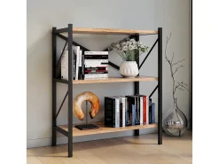 VCM Wood Metal Storage Stand Shelf Bookshelf Decoração Livros Stand Shelf Insasi 2 (carvalho de mel)