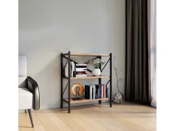 VCM Wood Metal Storage Stand Shelf Bookshelf Decoração Livros Stand Shelf Insasi 2 (carvalho de mel)