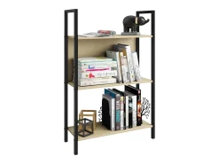VCM Wood Metal Storage Stand Prateleira Estante Decoração Livros Stand Shelf Flakos 3 (Honey Oak)