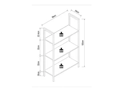 VCM Wood Metal Storage Stand Prateleira Estante Decoração Livros Stand Shelf Flakos 3 (Honey Oak)