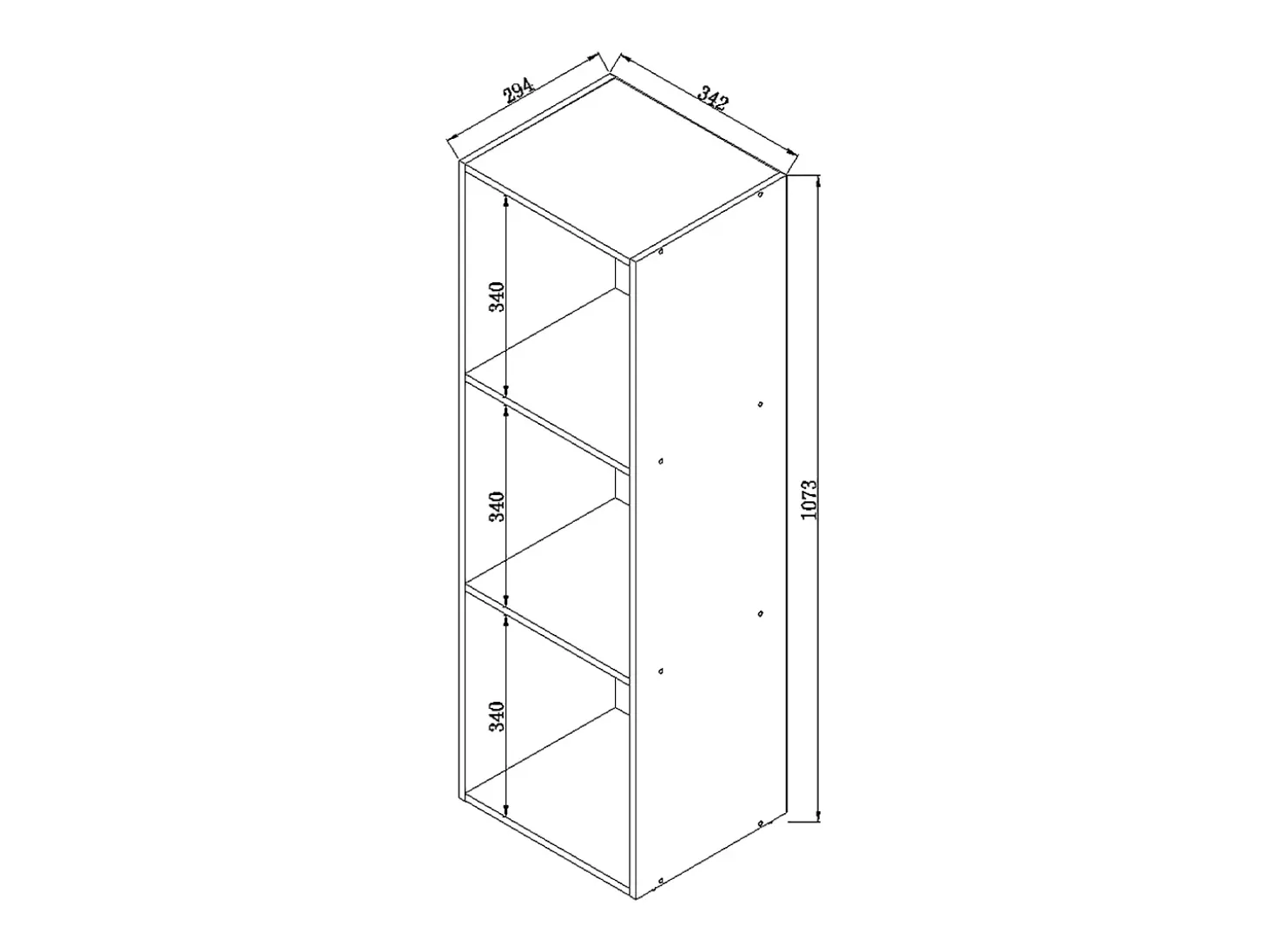VCM Wood Records Shelf | Stand Shelf com 3 compartimentos para 100 Registros | Dimensões: A. 107 x L. 34 x P. 30 cm - Platto (Cinza)